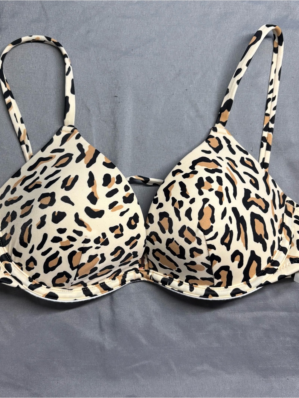 Leopard Print Push-Up Bikini - Cream & Tan